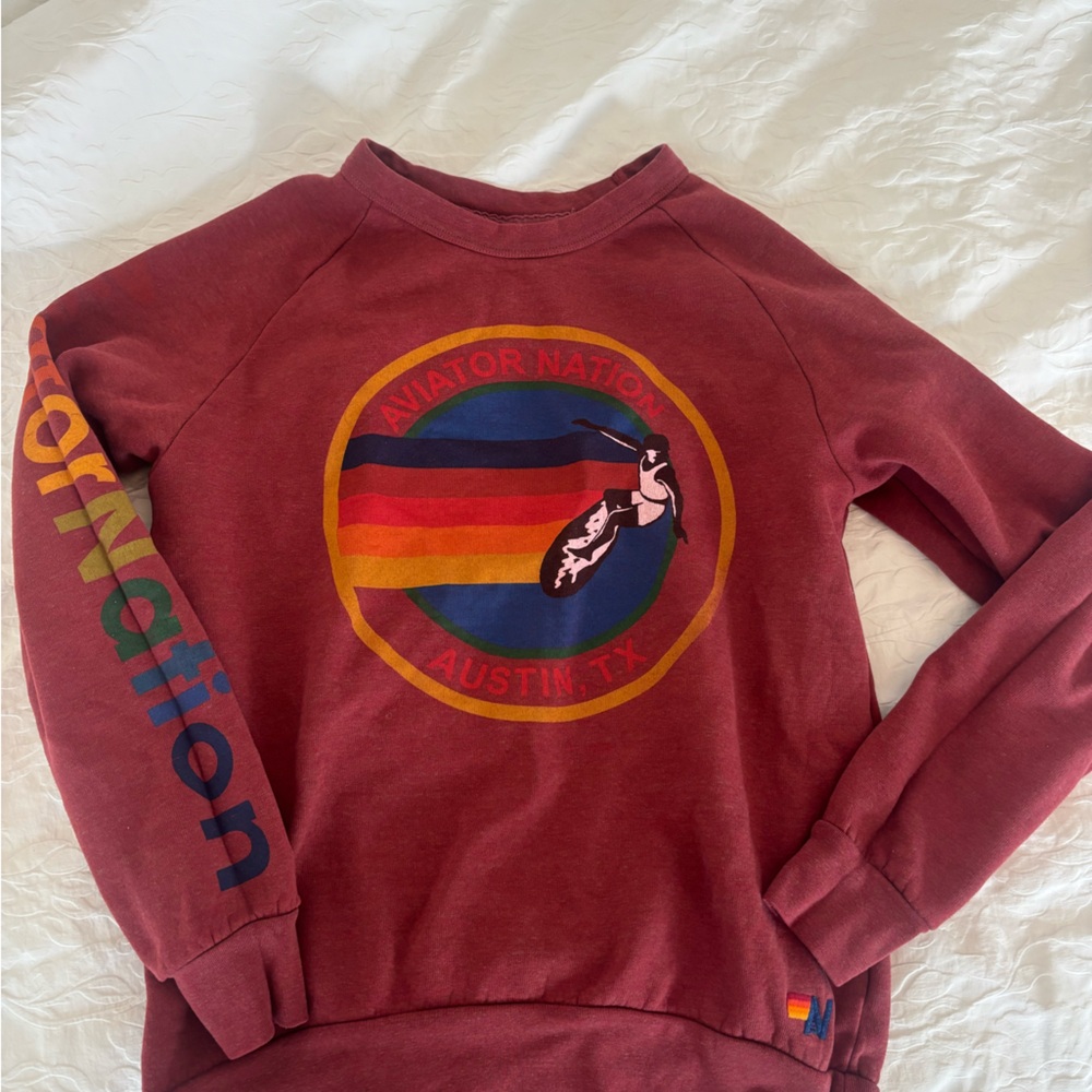 Burgundy aviator nation sweatshirt